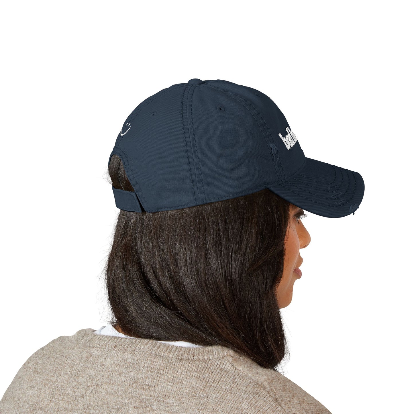 Bad Hair Day Distressed Dad Hat — Embroidered Casual Baseball Cap